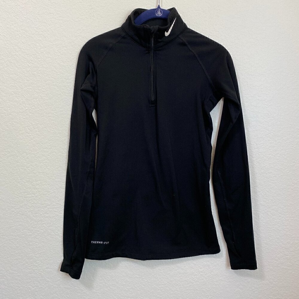 Nike Pro Combat Women's 1/4 Zip Pullover Black XS